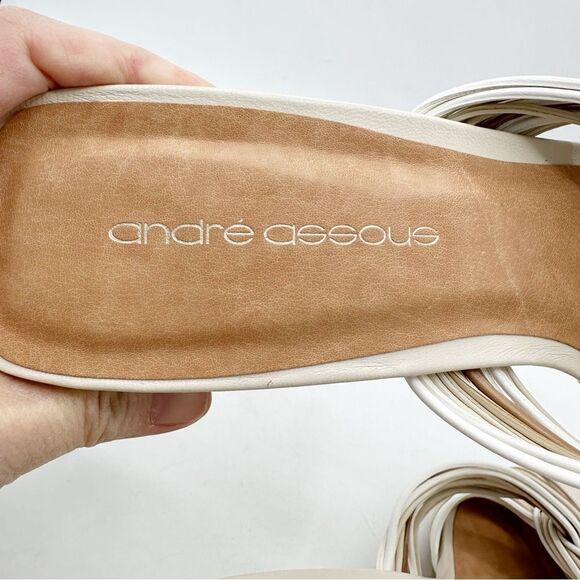 Andre Assous Cream/Tan Kelsie Twist Mule Slide Jute Chunky Heel Sandal (Women) 9 - Picture 11 of 15